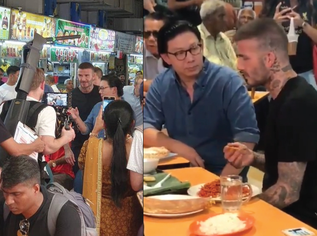 David Beckham singapore Tekka hawker