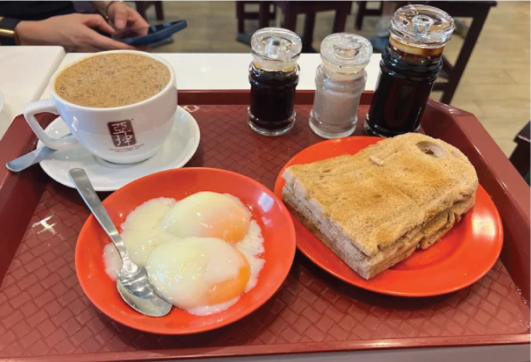 Singapore Food Kaya Toast with Soft Boiled Eggs