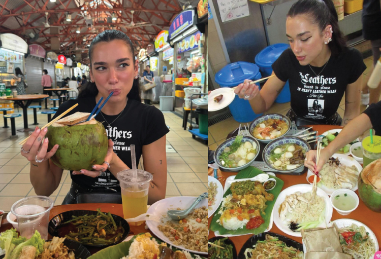 Singapore food at Maxwell Dua Lipa