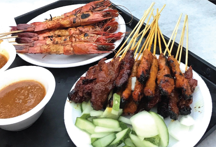 Singapore food satay street